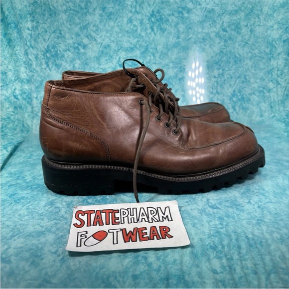 Kenneth Cole Reaction Brown Leather Made In Italy Lace Up Chukka Boots Men’s 12 - Picture 1 of 8